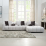 Manilla - Sectional Sofa With 8 Pillows - Ivory White Linen, 145"