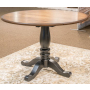 Clorazi Round Dining Room Drop Leaf Table Black / Brown, 42.01"