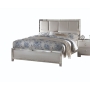 Voeville II - Queen Bed - Platinum Synthetic Leather & Platinum - Pearl Silver