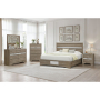 Seville - 5 Piece Full Bedroom Set (Bed, Dresser & Mirror, Nightstand, Chest) - Brown / Natural - Dark Brown