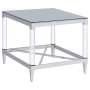 Lindley - Square Tempered Mirror Acrylic Side End Table - Chrome, 23.5"