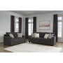 Loreo 2 Pc. Sofa, Loveseat Ebony