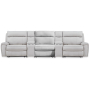 Social Pointe 5-Piece Power Reclining Sectional With Storage Consoles And Power Armless Recliner Pearl / Ash, 142"