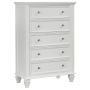 Sandy Beach - 5-Drawer Bedroom Chest - Cream - White, 53.25" Tall